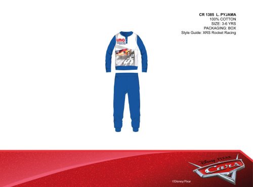 Pyjama d'hiver léger pour enfants Disney Cars - pyjama en jersey de coton - bleu moyen - 110