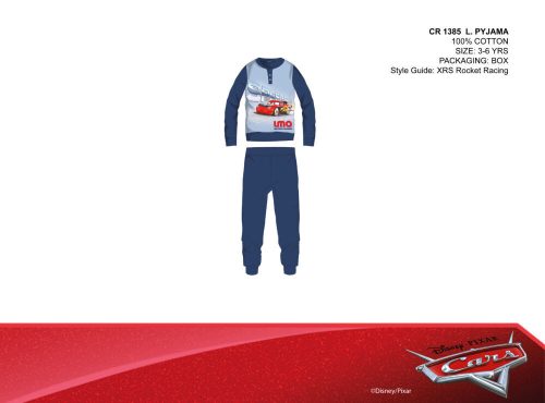 Pyjama d'hiver léger pour enfants Disney Cars - pyjama en jersey de coton - bleu foncé - 116