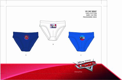 Caleçon pour garçon Disney Cars - 3 pièces de caleçons en coton
