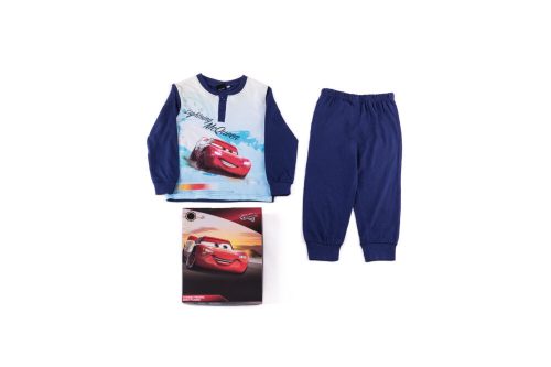 Pyjama pour enfants en coton mince et long - Cars - 128 - bleu foncé