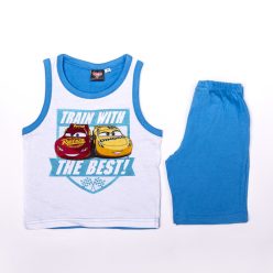   Ensemble d'été en coton pour garçon Cars - ensemble t-shirt-short - bleu clair - 128
