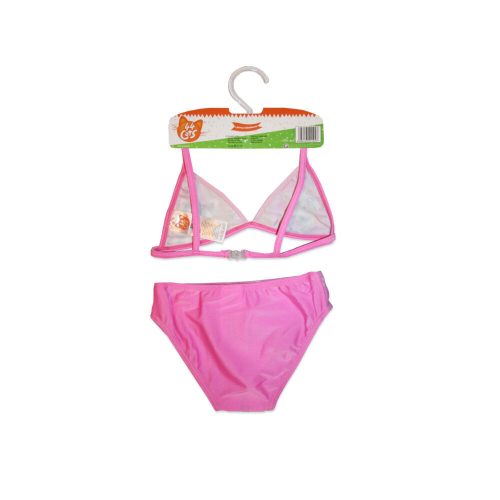 Maillot de bain deux pièces pour filles Chaton Coquin - haut triangle - rose - 104