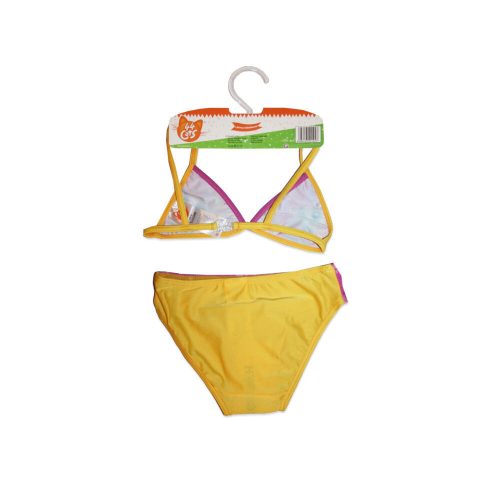 44 Chaton mignon maillot de bain deux pièces pour filles - haut triangle - jaune - 98