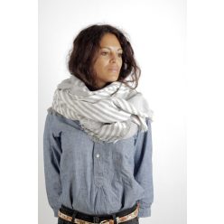 Écharpe Cecilia Gallerani - 140x140 cm - gris perle, blanc