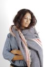 Cecilia Gallerani écharpe - 200x98 cm - bleu jean, rayé