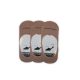 Chaussettes invisibles en coton avec silicone unisexe Pezzini - 3 paires/paquet - chaussettes invisibles en coton - beige - 39-42