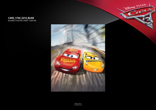 Couverture polaire Cars Disney - 100 x 150 cm