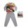 Pyjama pour enfants en coton mince et long - Cars - Avec inscription Drag Strip Masters - Jersey - gris - 122