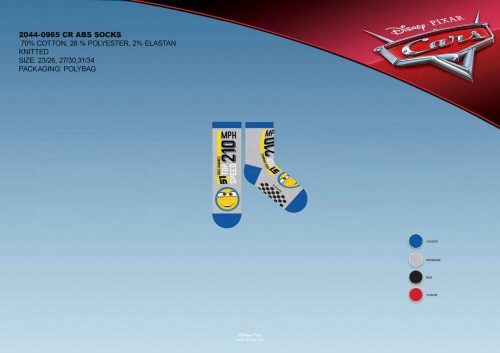 Disney Cars chaussettes en peluche antidérapantes pour enfants - gris-bleu - 27-30