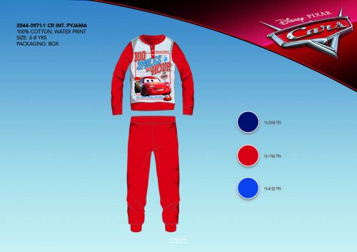 Pyjama d'hiver en interlock de coton pour enfants - Disney Cars - rouge - 116