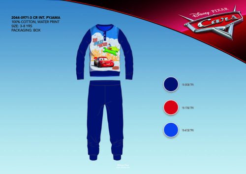 Pyjama d'hiver en interlock de coton pour enfants - Disney Cars - bleu foncé - 116