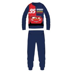   Pyjama d'hiver en coton pour enfants Disney Cars - pyjama interlock - avec inscription The legendary lightning McQueen - bleu foncé - 98
