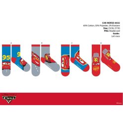   Disney Cars chaussettes en coton normales pour enfants - 4 paires/paquet