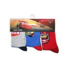 Chaussettes en coton pour enfants - 3 paires - Cars - gris-bleu-rouge - 31-34