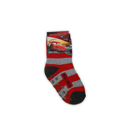 Chaussettes antidérapantes pour enfants Cars en peluche - rouge-gris - 23-26