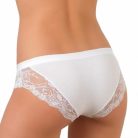 Culotte pour femme - coupe taille basse - ornée de dentelle à l'arrière - blanc - L
