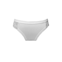   Culotte pour femme - coupe taille basse - ornée de dentelle à l'arrière - blanc - S