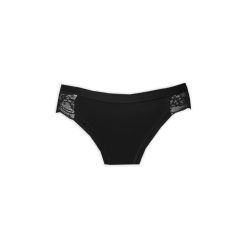   Culotte pour femme - coupe taille basse - ornée de dentelle à l'arrière - noir - L