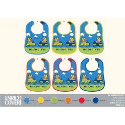   Bavoir Enrico Coveri pour bébé 6 pièces/paquet - bavoir en coton 30 x 18 cm - bleu