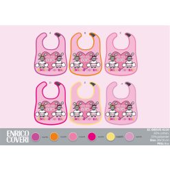   Bavoir Enrico Coveri pour bébé 6 pièces/paquet - bavoir en coton 30 x 18 cm - rose