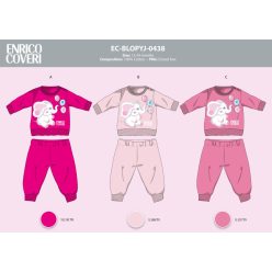   Pyjama bébé long et fin Enrico Coveri - pyjama 100% coton - Motif éléphant - rose clair - 86