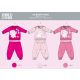 Pyjama bébé long et fin Enrico Coveri - pyjama 100% coton - Motif éléphant - rose clair - 92