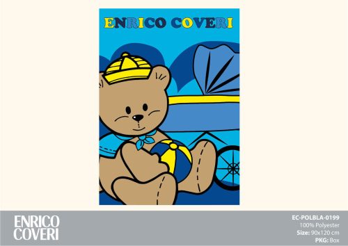Couverture polaire pour bébé Enrico Coveri - 90 x 120 cm - bleu