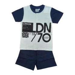   Pyjama en coton à manches courtes pour enfants - Evidence - bleu foncé