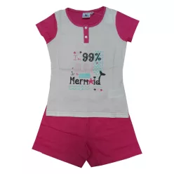   Pyjama en coton à manches courtes pour enfants - Evidence - rose