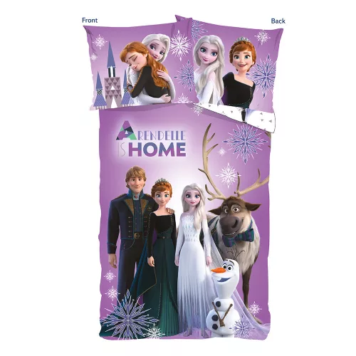 Parure de lit La Reine des Neiges famille glacée 100% coton - 140*200cm + 70x90cm