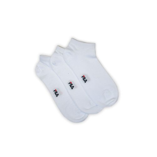 Chaussettes invisibles mercerisées unisexes Fila - 3 paires/pack - chaussettes invisibles en coton - blanc - 43-46