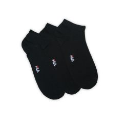   Chaussettes invisibles mercerisées unisexes Fila - 3 paires/pack - chaussettes invisibles en coton - noir - 35-38