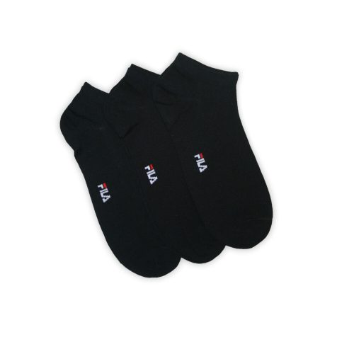 Chaussettes invisibles mercerisées unisexes Fila - 3 paires/pack - chaussettes invisibles en coton - noir - 39-42