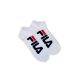 Chaussettes invisibles avec inscription unisexes Fila - 2 paires/pack - chaussettes invisibles en coton - blanc - 35-38