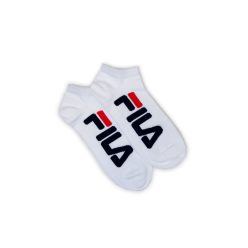   Chaussettes invisibles avec inscription unisexes Fila - 2 paires/pack - chaussettes invisibles en coton - blanc - 39-42