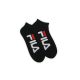 Chaussettes invisibles avec inscription unisexes Fila - 2 paires/pack - chaussettes invisibles en coton - noir - 39-42