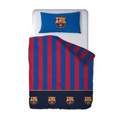  Ensemble de literie FC BARCELONA 100% coton, couette 210x270 + drap housse élastique 135x200+28 + taie d'oreiller 45x155