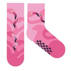   Chaussettes en peluche antidérapantes flamant rose pour enfants