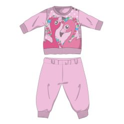   Pyjama d'hiver en coton pour bébé flamant - pyjama interlock - rose clair - 80