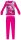Pyjama en coton d'hiver pour enfants flamant rose - pyjama interlock - motif de fleurs - rose - 110