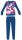 Pyjama en coton d'hiver pour enfants flamant rose - pyjama interlock - motif de feuilles - bleu foncé - 110