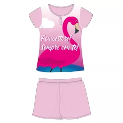   Pyjama d'été à manches courtes pour enfants flamant rose - pyjama en jersey de coton - rose clair - 98