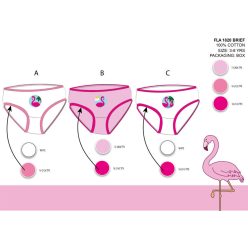 Culotte fille flamant rose - lot de 3 culottes en coton