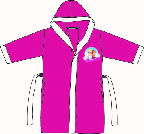 Peignoir enfant - à capuche en microfibre - La Reine des Neiges - 110-116 - rose-blanc
