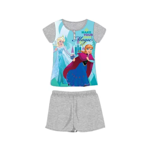 Pyjama d'été en coton à manches courtes pour enfants - Disney La Reine des Neiges - gris - 140