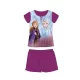 Pyjama d'été en coton à manches courtes pour enfants - Disney La Reine des Neiges - Anna et Elsa - violet foncé - 128