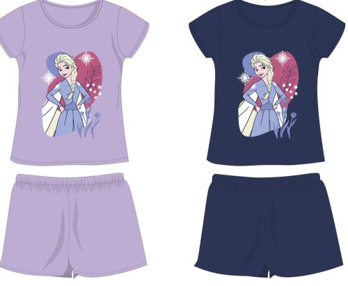 Frozen Disney ensemble d'été en coton - ensemble t-shirt-short - bleu foncé - 110
