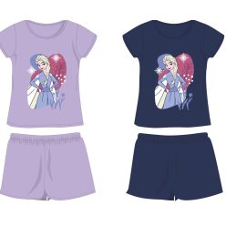  Frozen Disney ensemble d'été en coton - ensemble t-shirt-short - violet clair - 104