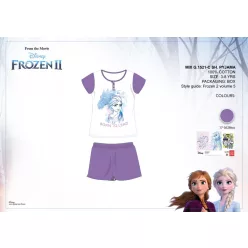   Pyjama en coton à manches courtes pour enfants Disney La Reine des Neiges - violet