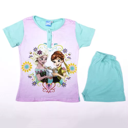 Pyjama en coton à manches courtes pour enfants - La Reine des Neiges - vert - 140